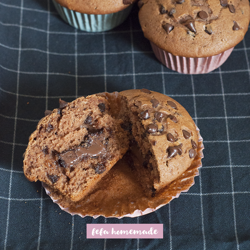 Muffin Triplo Cioccolato - Ricetta - Fefa Homemade