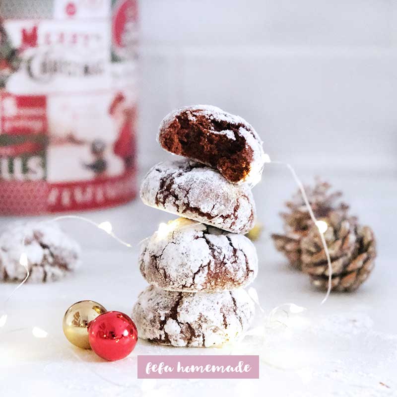 Chocolate crinkle cookies. – Ricetta