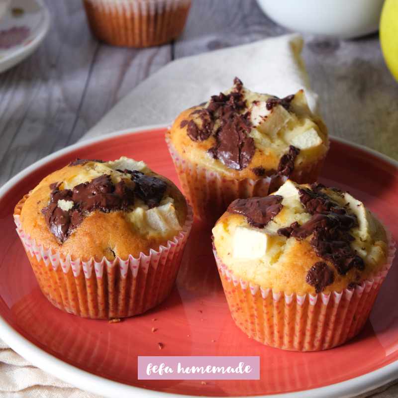 Muffin Mele E Cioccolato Fondente - Ricetta - Fefa Homemade